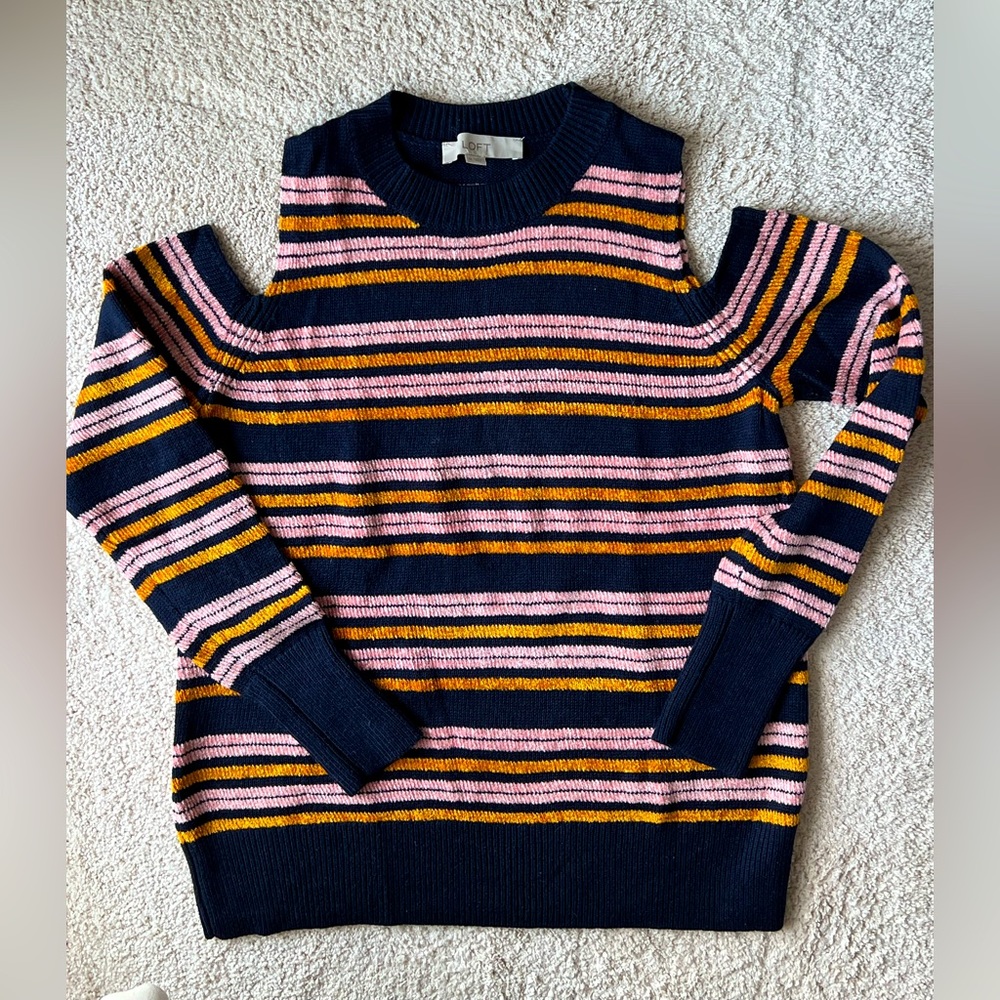 LOFT COLD SHOULDER SWEATER